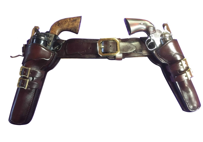 (image for) 2004 Deadwood Wild Bill Gun Belt with Double Cavalry Draw Holsters